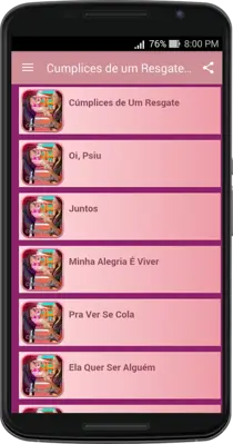 Cumplices de um Resgate cançõe android App screenshot 2